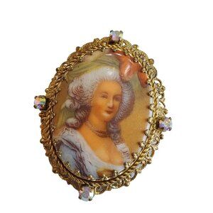 Vintage West Germany Transfer Portrait Brooch (A1738)